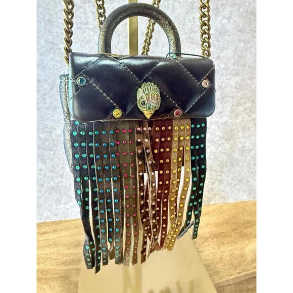 🔥 NWT Kurt Geiger London Micro Kensington Fringe Convertible Crossbody Bag Boho - Picture 2 of 13